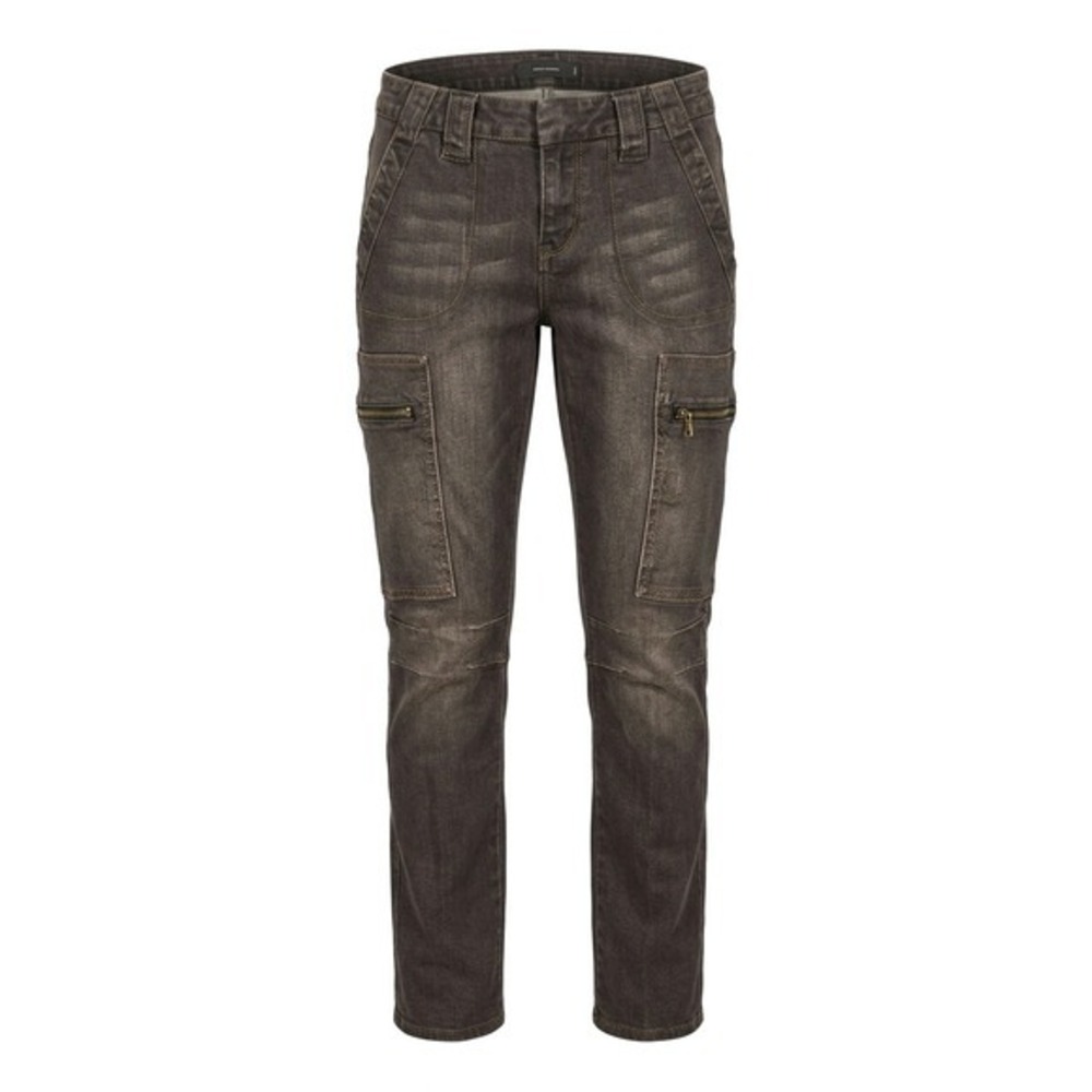 Tory Burch Womens Washed Brown Denim Cargo Pants Slim‎ Fit Moto Utility Size 2